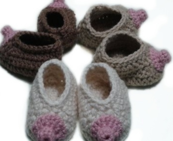 Handmade Crocheted Baby Boob Nursing Booties-Fair Skin Only Available - Picture 4 of 4